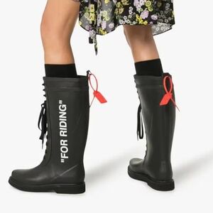 Women's Off-White Rain Boots - EU 39 = US 8.5